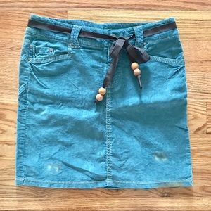 American Eagle Blue Velvet A-Line Skirt